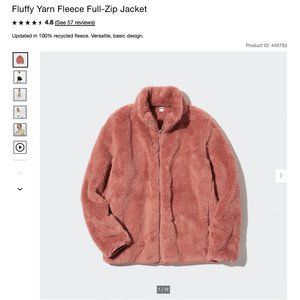 Uniqlo Fluffy Yarn Fleece Full-Zip Jacket - Orange/Pink